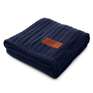 Alternative view of Leeman Cable Knit Sherpa Throw