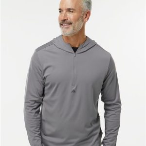 Adidas Men's Lightweight Quarter-Zip Hooded Pullover
