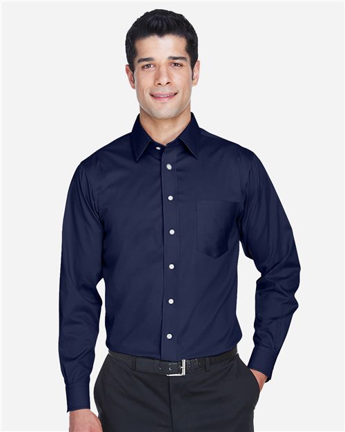 Devon & Jones Men's Crown Collection® Solid Stretch Twill Woven Dress Shirt