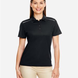 CORE365 Women's Radiant Performance Piqué Polo with Reflective Piping