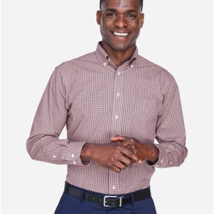 Devon & Jones Men's Crown Collection® Gingham Check Woven Dress Shirt