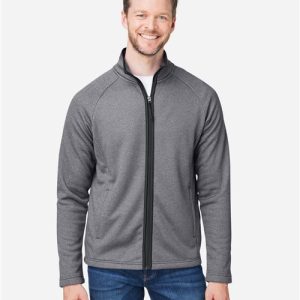 CORE365 Men's Venture Heathered Stripe Full-Zip Jacket