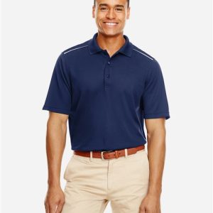 CORE365 Men's Radiant Performance Piqué Polo with Reflective Piping