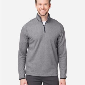 CORE365 Men's Venture Heathered Stripe Quarter-Zip Pullover