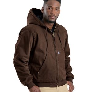 Berne Apparel Men's Heartland Washed Cotton Duck Hooded Jacket