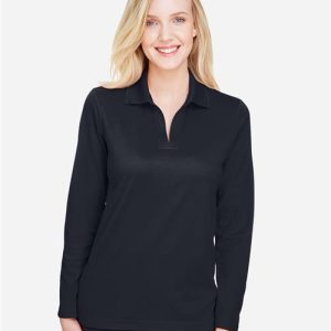 Devon & Jones Women's CrownLux Performance® Plaited Long Sleeve Polo