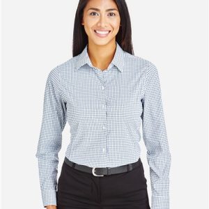 Devon & Jones Women's CrownLux Performance® Micro Windowpane Woven Dress Shirt