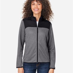 CORE365 Women's Venture Heathered Stripe Hybrid Jacket