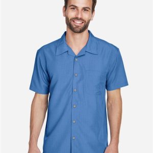 Harriton Men's Barbados Textured Camp Shirt