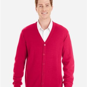 Harriton Men's Pilbloc™ V-Neck Button Cardigan Sweater
