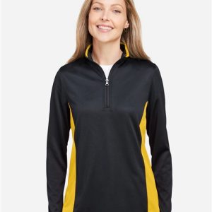 Harriton Women's Flash Snag Protection Plus IL Colorblock Quarter-Zip Pullover