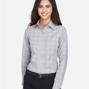 Devon & Jones Women's Crown Collection® Glen Plaid Woven Dress Shirt