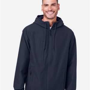 Harriton Unisex Flex Twill Hooded Jacket