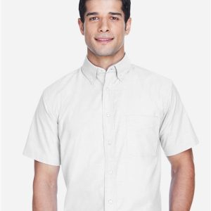 Harriton Men's Oxford Short Sleeve with Stain-Release