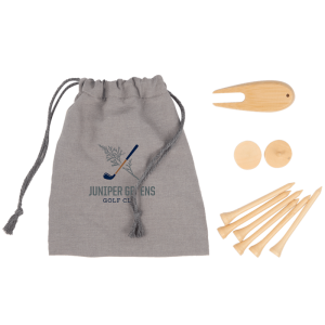 Bamboo Golf Tee Set with Recycled Pouch