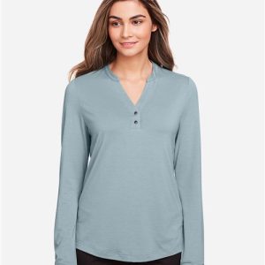 North End Women's JAQ Stretch Performance V-Neck Snap Pullover