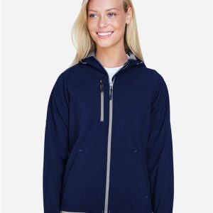 North End Women's Prospect Two-Layer Fleece Bonded Soft Shell Hooded Jacket