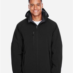 North End Men's Glacier Insulated Three-Layer Fleece Soft Shell Hood Jacket with Detachable Hood