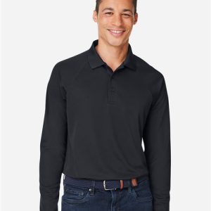 Harriton Men's Charge Snag and Soil Protect Long Sleeve Polo