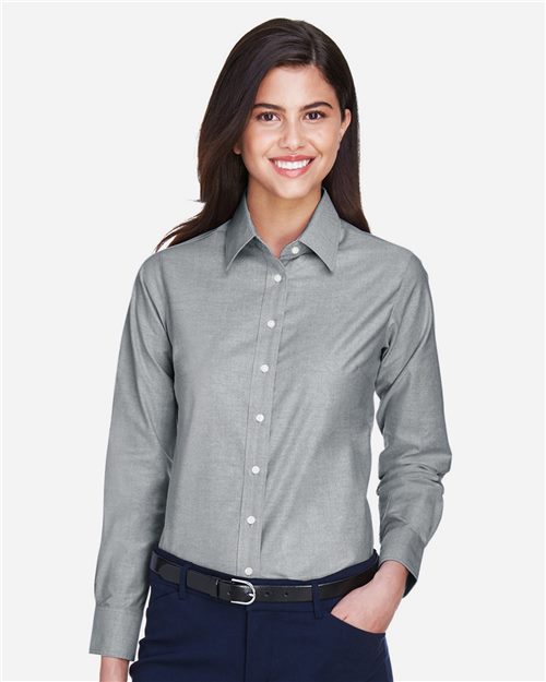 Harriton Women's Long Sleeve Oxford Dress Shirt