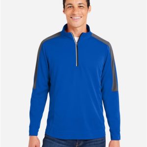 CORE365 Men's Market Snag Protect Mesh Colorblock Quarter-Zip Pullover