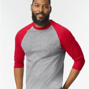 Gildan Unisex Heavy Cotton™ Raglan Three-Quarter Sleeve T-Shirt