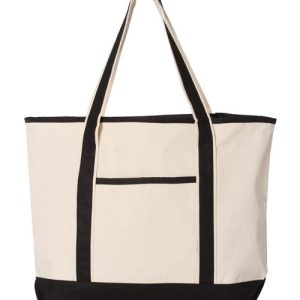 Q-Tees 34.6L Large Canvas Deluxe Tote