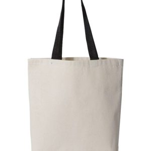 Q-Tees 11L Canvas Tote with Contrast-Color Handles