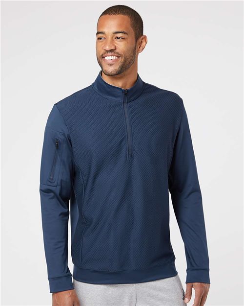 Adidas Men's Textured Quarter-Zip Pullover
