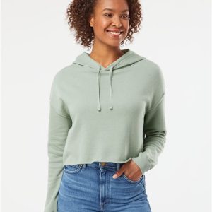Independent Trading Co. Women’s Lightweight Crop Hooded Sweatshirt