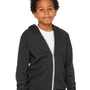 BELLA + CANVAS Youth Sponge Fleece Full-Zip Hoodie Sweatshirt