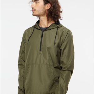 Independent Trading Co. Unisex Lightweight Quarter-Zip Windbreaker Pullover Jacket