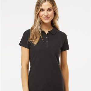 M&O Women's Ringspun Pique Polo
