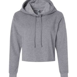 Alternative view of Next Level Women's Laguna Sueded Raw Edge Crop Hoodie Sweatshirt