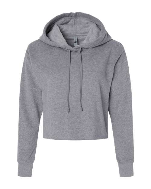 Next Level Women's Laguna Sueded Raw Edge Crop Hoodie Sweatshirt - Image 2