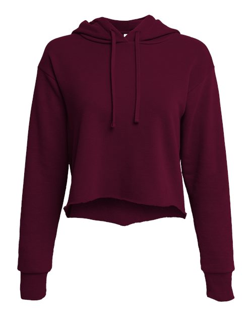 Next Level Women's Laguna Sueded Raw Edge Crop Hoodie Sweatshirt - Image 3