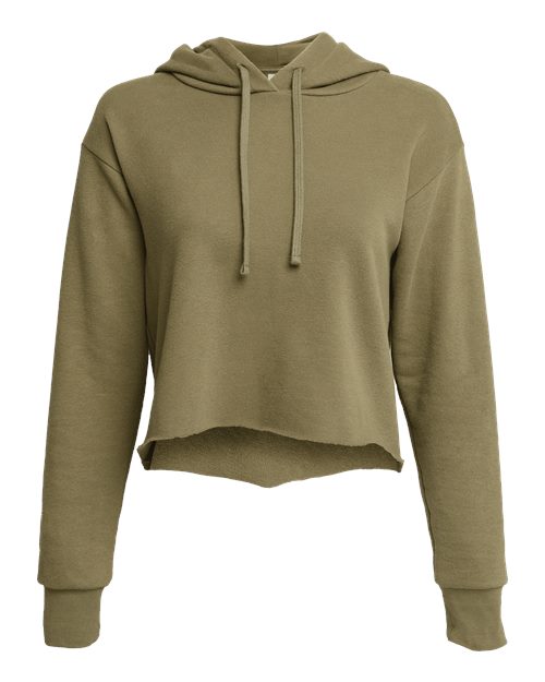 Next Level Women's Laguna Sueded Raw Edge Crop Hoodie Sweatshirt - Image 5