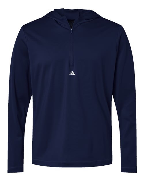 Adidas Men's Lightweight Quarter-Zip Hooded Pullover - Image 3