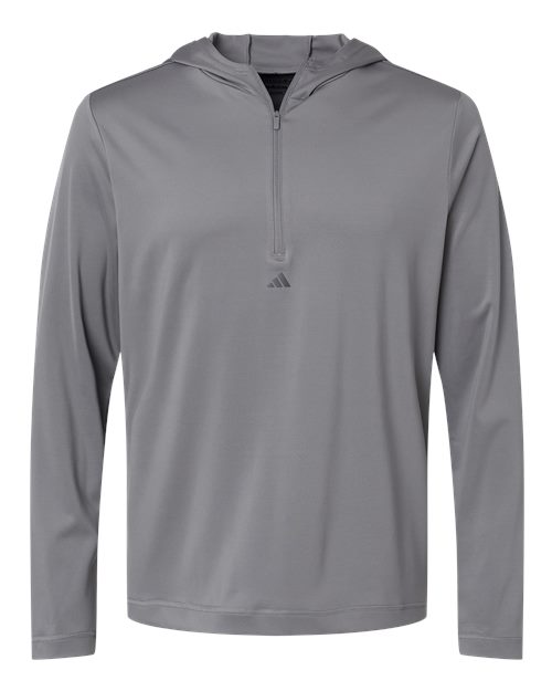 Adidas Men's Lightweight Quarter-Zip Hooded Pullover - Image 4