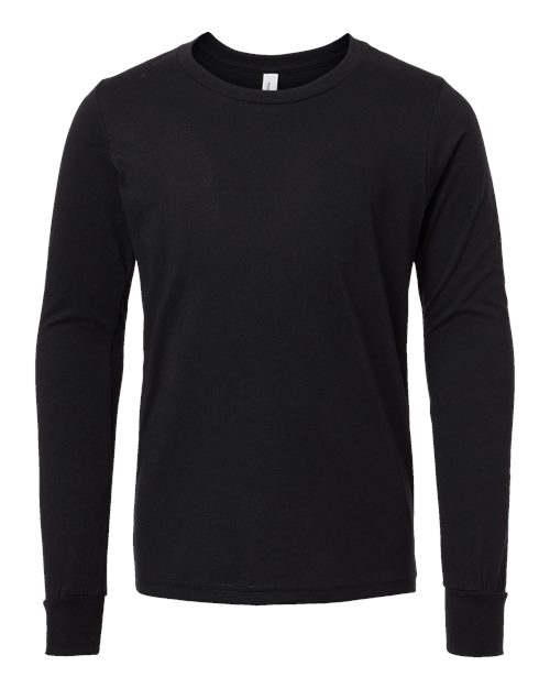 BELLA + CANVAS Youth Heather CVC Long Sleeve Tee - Image 3