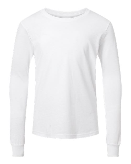 BELLA + CANVAS Youth Heather CVC Long Sleeve Tee - Image 4
