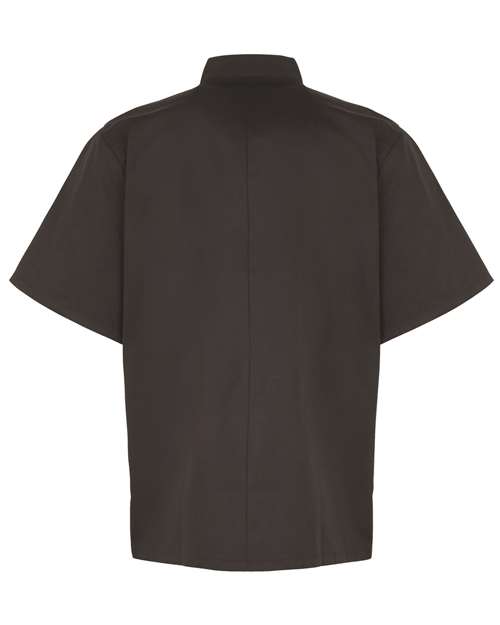 Artisan Collection by Reprime Unisex Ten Studded Front Short Sleeve Chef Coat - Image 4