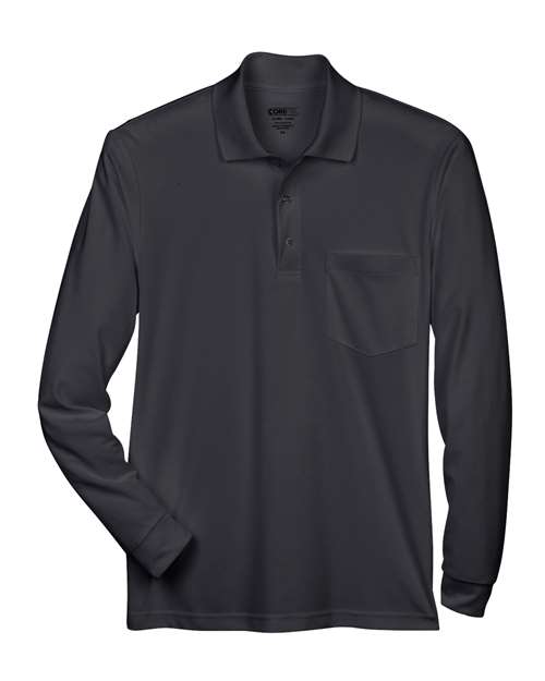 CORE365 Men's Pinnacle Performance Long Sleeve Piqué Polo with Pocket - Image 2