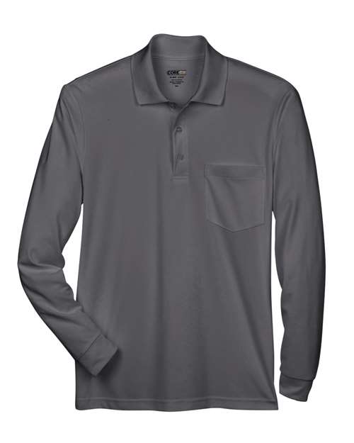CORE365 Men's Pinnacle Performance Long Sleeve Piqué Polo with Pocket - Image 3