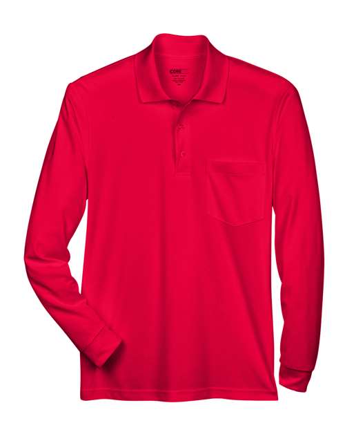 CORE365 Men's Pinnacle Performance Long Sleeve Piqué Polo with Pocket - Image 5
