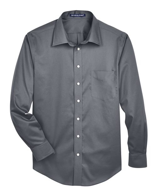 Devon & Jones Men's Crown Collection® Solid Stretch Twill Woven Dress Shirt - Image 3