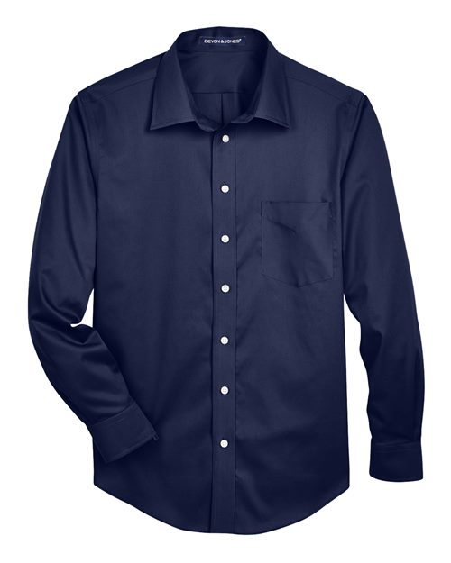 Devon & Jones Men's Crown Collection® Solid Stretch Twill Woven Dress Shirt - Image 4