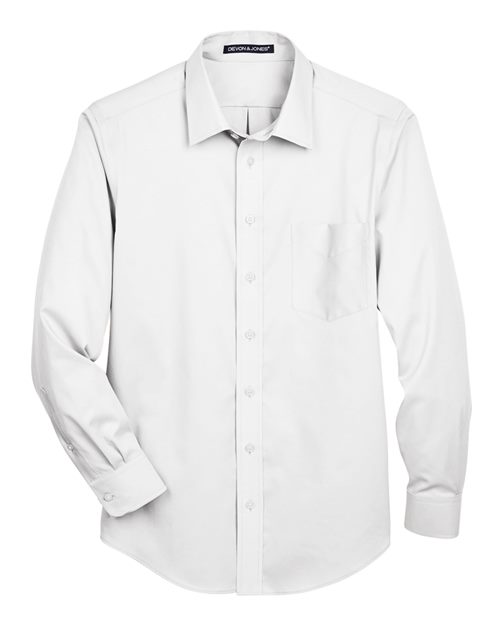 Devon & Jones Men's Crown Collection® Solid Stretch Twill Woven Dress Shirt - Image 5