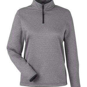 Alternative view of CORE365 Women's Venture Heathered Stripe Quarter-Zip Pullover