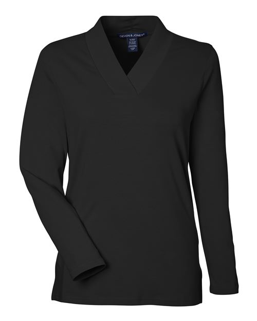 Devon & Jones Women's Raleigh Shawl Collar Knit Top - Image 2